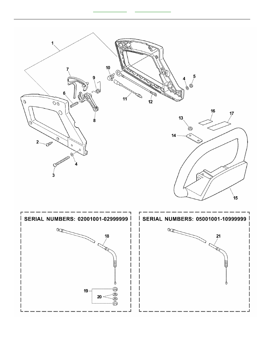 Handle, ignition switch, throttle cable | Echo HC-150I User Manual | Page 18 / 26