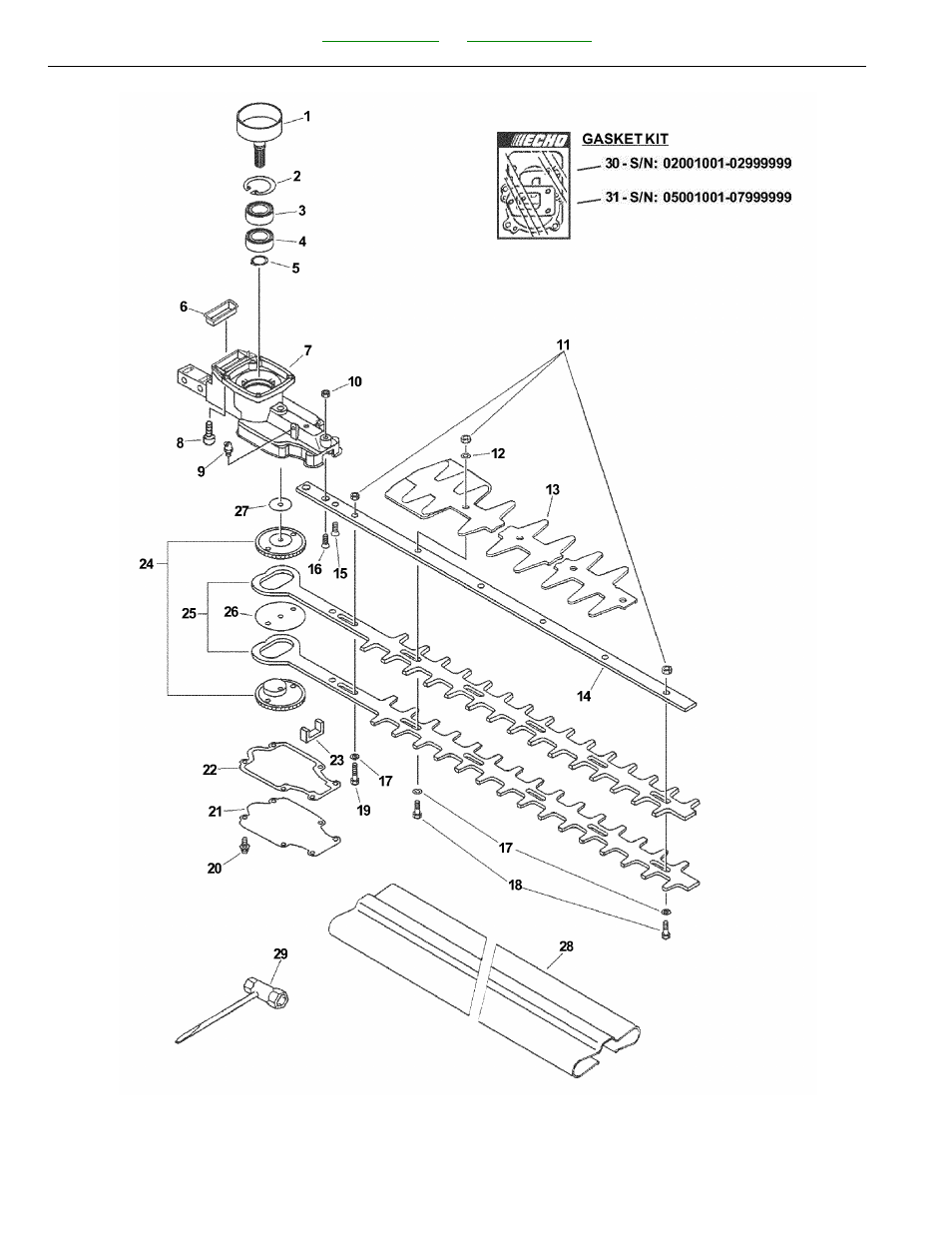 Cutters, gear case, tools | Echo HC-150I User Manual | Page 20 / 26