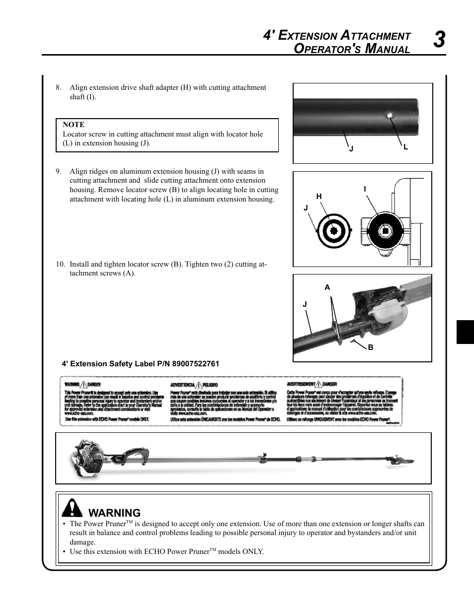 4' e | Echo 99946400023 User Manual | Page 3 / 4