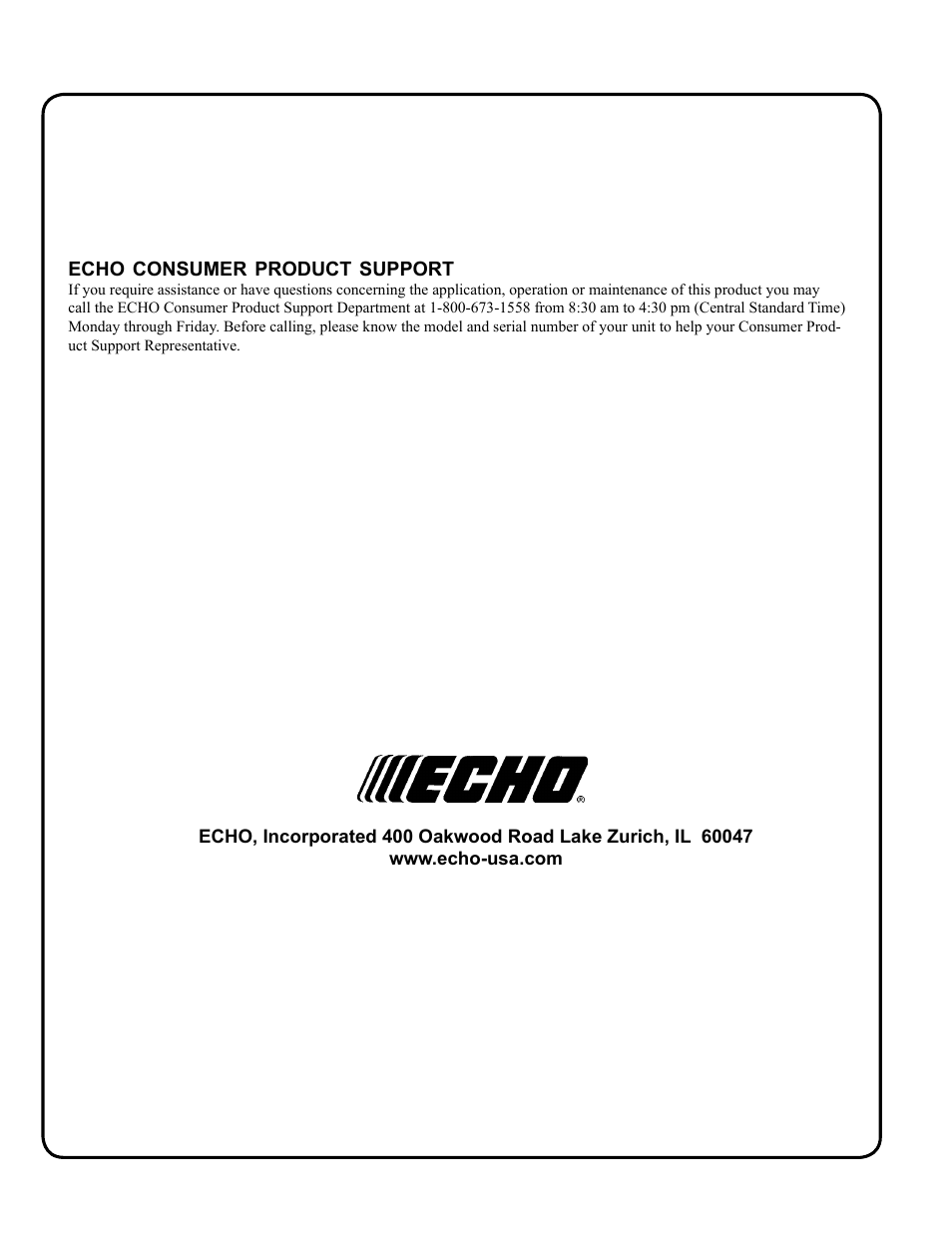 Echo 99946400023 User Manual | Page 4 / 4