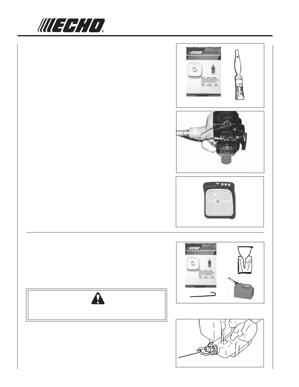 Warning danger | Echo SRM - 2601 User Manual | Page 28 / 40