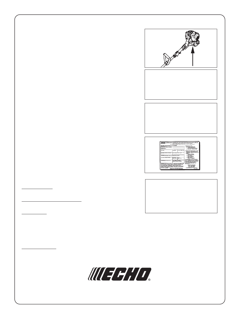 Echo SRM - 2601 User Manual | Page 40 / 40