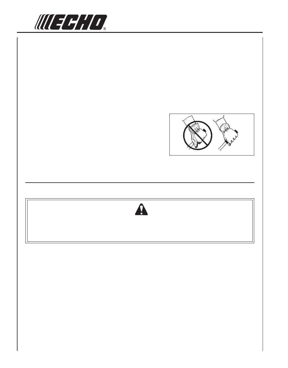 Repetitive stress injuries, Warning danger | Echo SRM-210U User Manual | Page 6 / 32