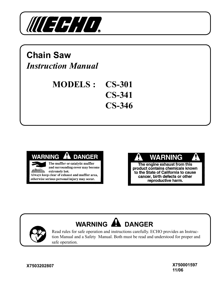 Echo CS-301 User Manual | 28 pages