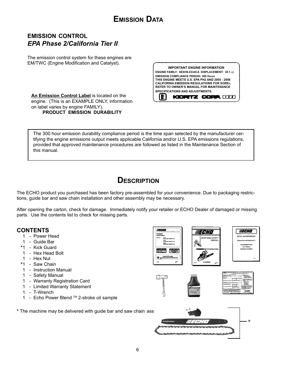 Echo CS-301 User Manual | Page 6 / 28