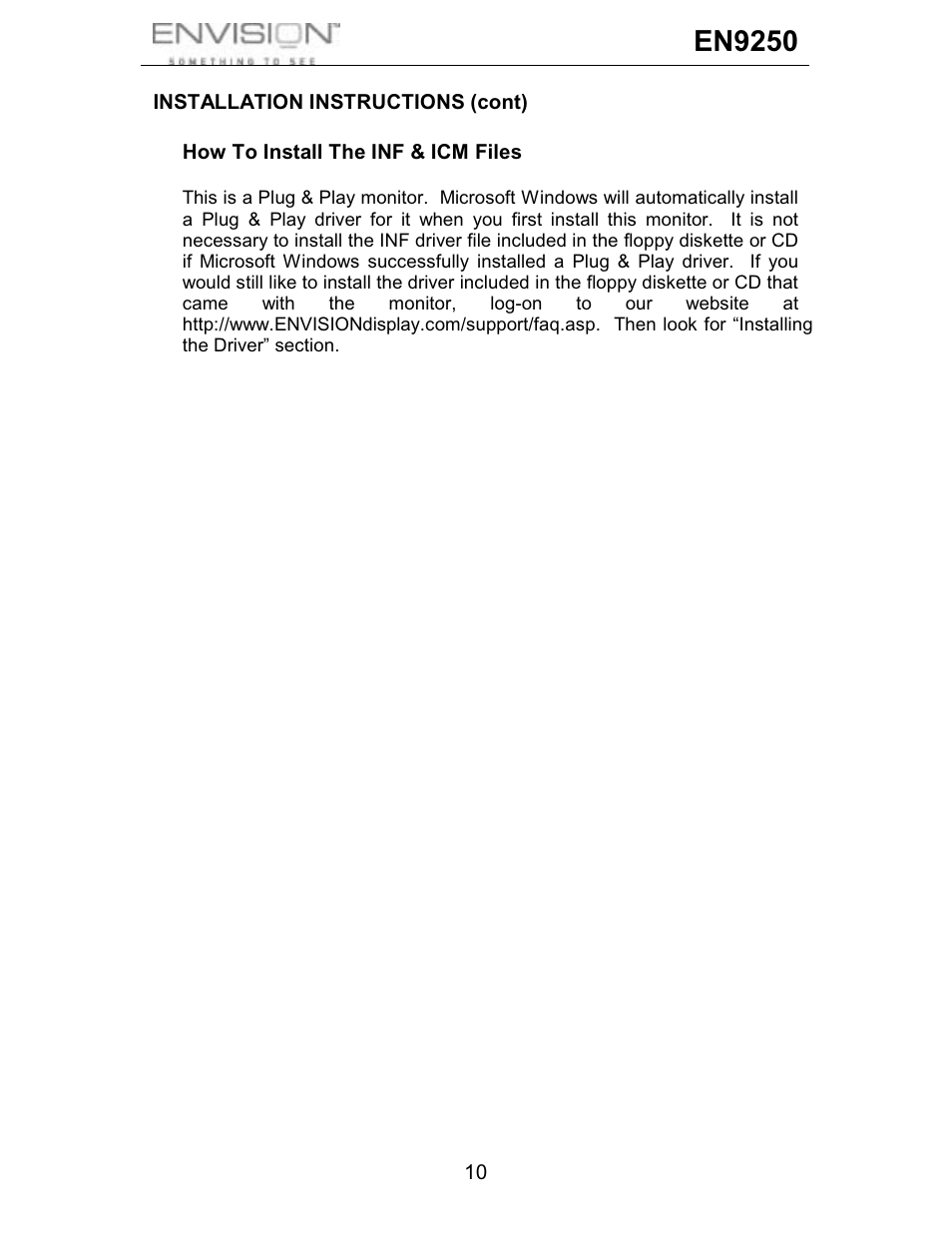 En9250 | Envision Peripherals EN9250 User Manual | Page 11 / 25