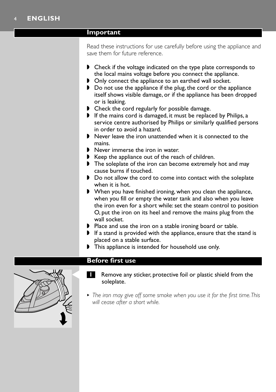 Philips GC3221 User Manual | Page 4 / 118