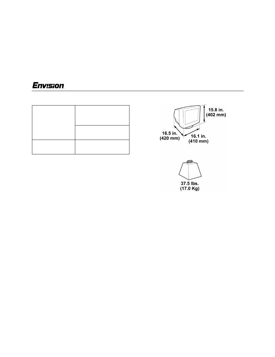 Appendix, En-780e, Specifications (continued) | Envision Peripherals EN-780e User Manual | Page 13 / 15