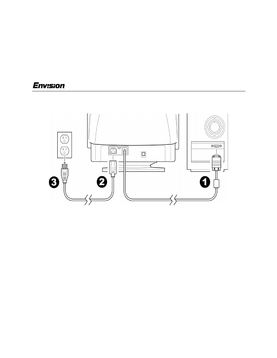 Before you operate the monitor, En-780e, Connecting the wires using the power cord supplied | Envision Peripherals EN-780e User Manual | Page 6 / 15