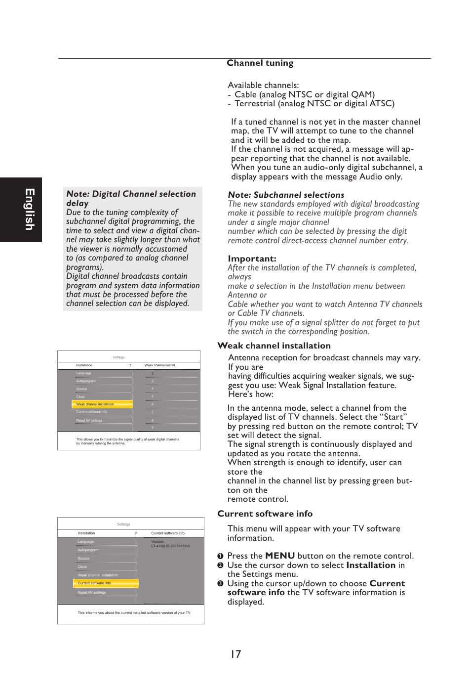 English, Press the menu button on the remote control | Envision Peripherals L42H761 User Manual | Page 19 / 37