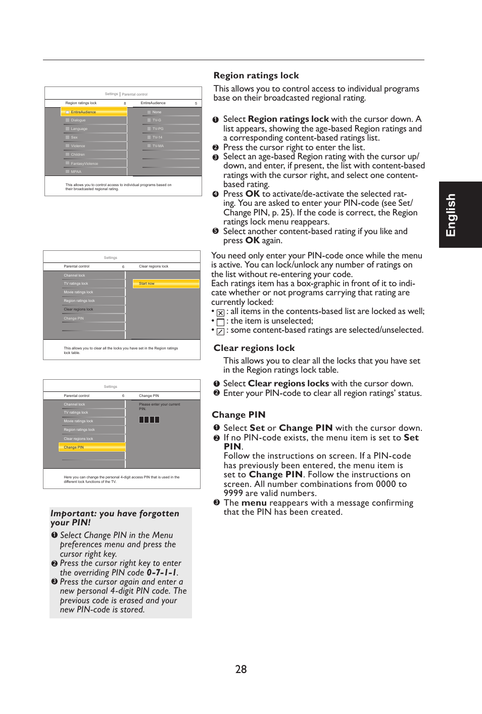 English | Envision Peripherals L42H761 User Manual | Page 30 / 37