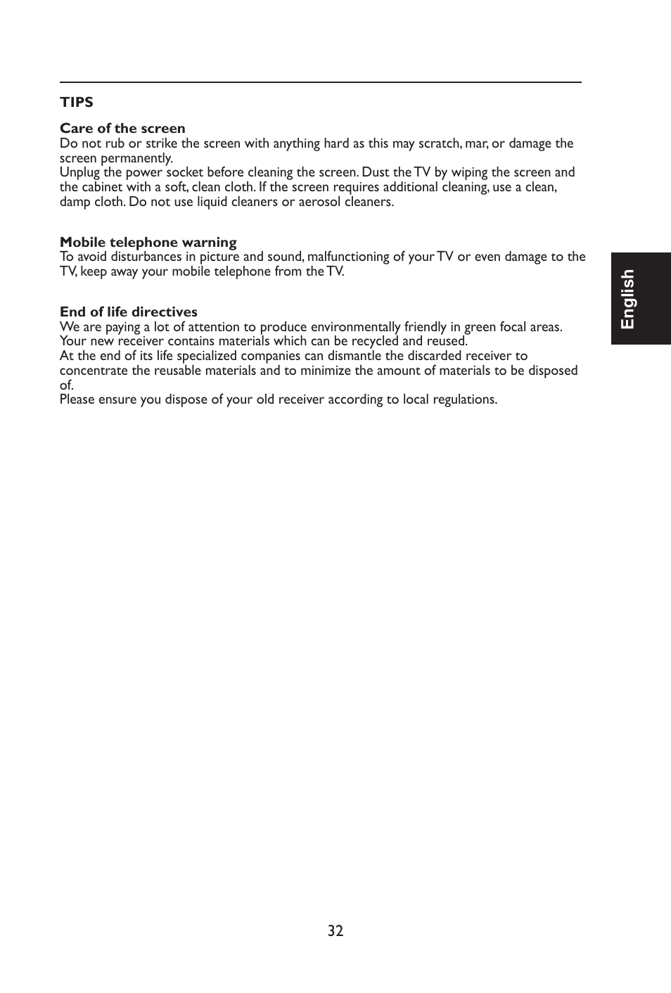 English | Envision Peripherals L42H761 User Manual | Page 34 / 37