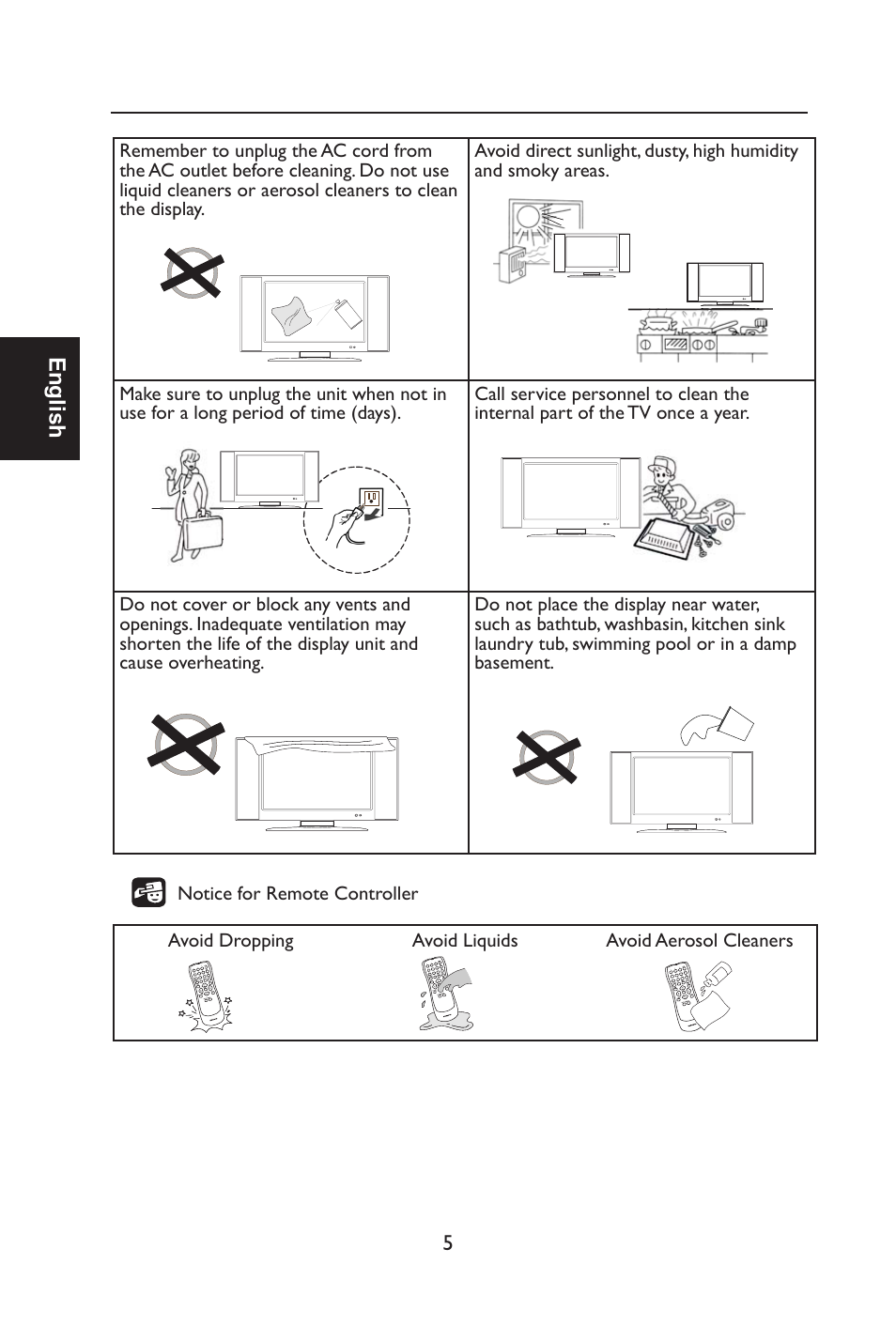 English | Envision Peripherals L42H761 User Manual | Page 7 / 37