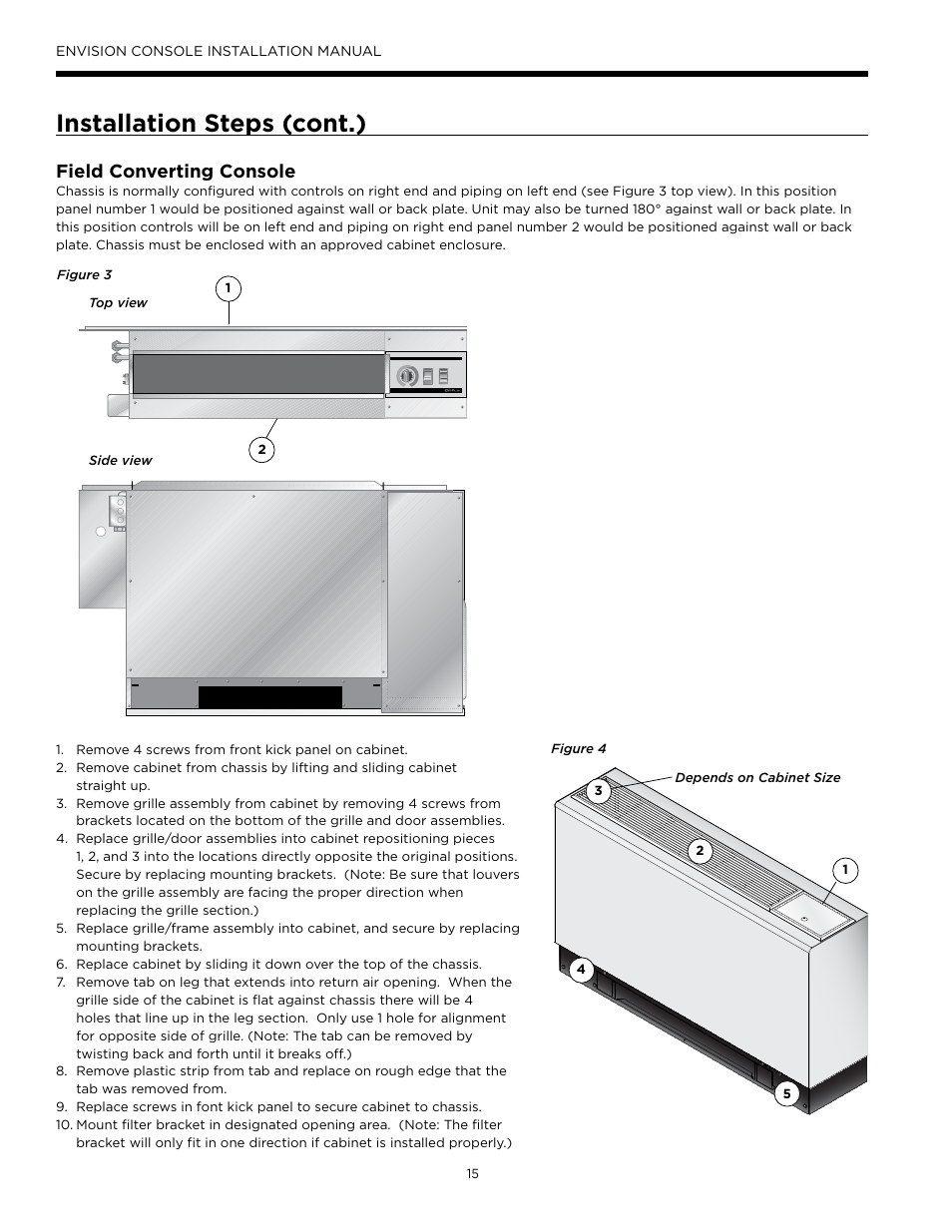 Installation steps (cont.), Field converting console | Envision Peripherals Water-Furnace IM1609 10 User Manual | Page 16 / 48