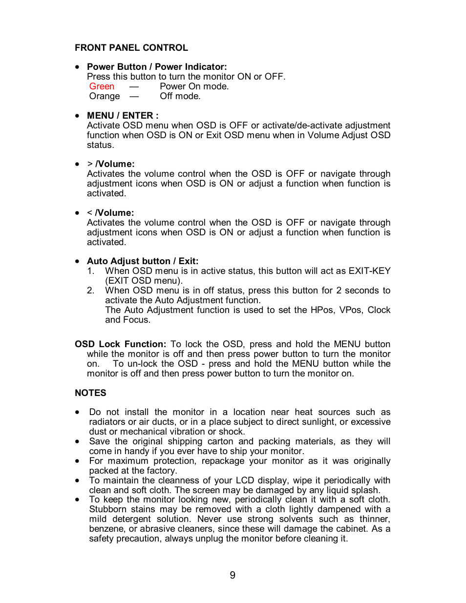 Envision Peripherals G2016wa User Manual | Page 10 / 20