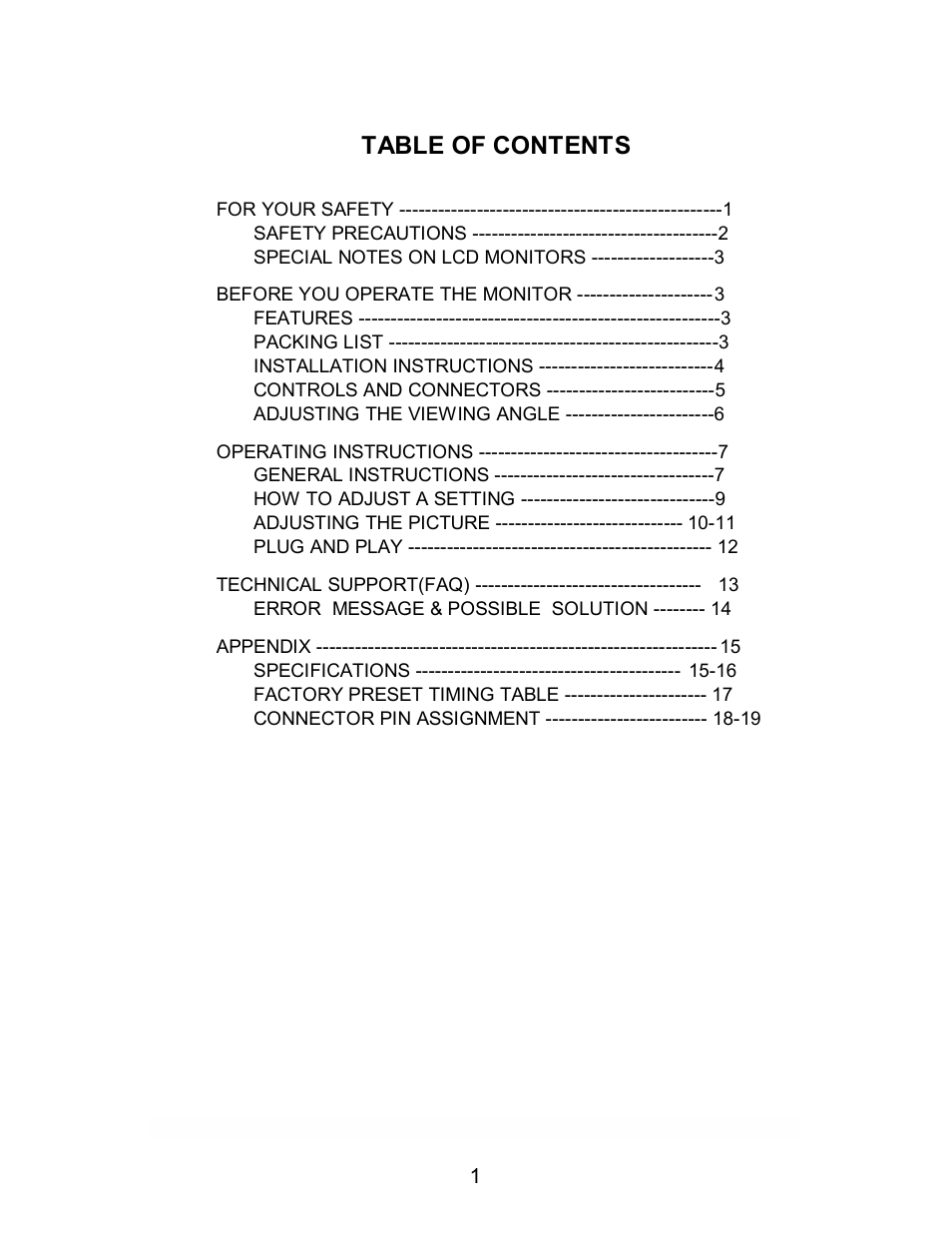 Envision Peripherals G2016wa User Manual | Page 2 / 20