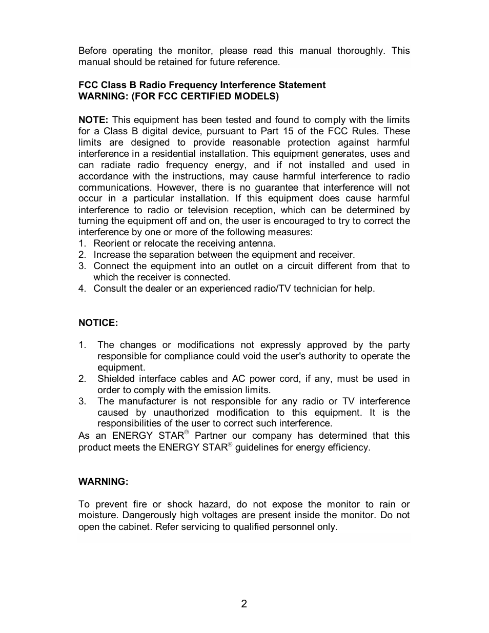 Envision Peripherals G2016wa User Manual | Page 3 / 20