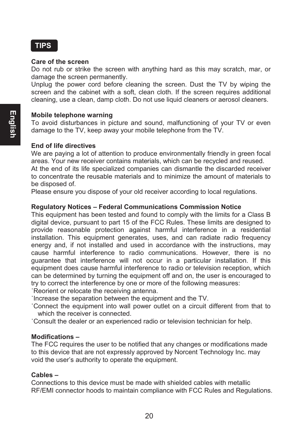 English | Envision Peripherals L32W461 User Manual | Page 21 / 79