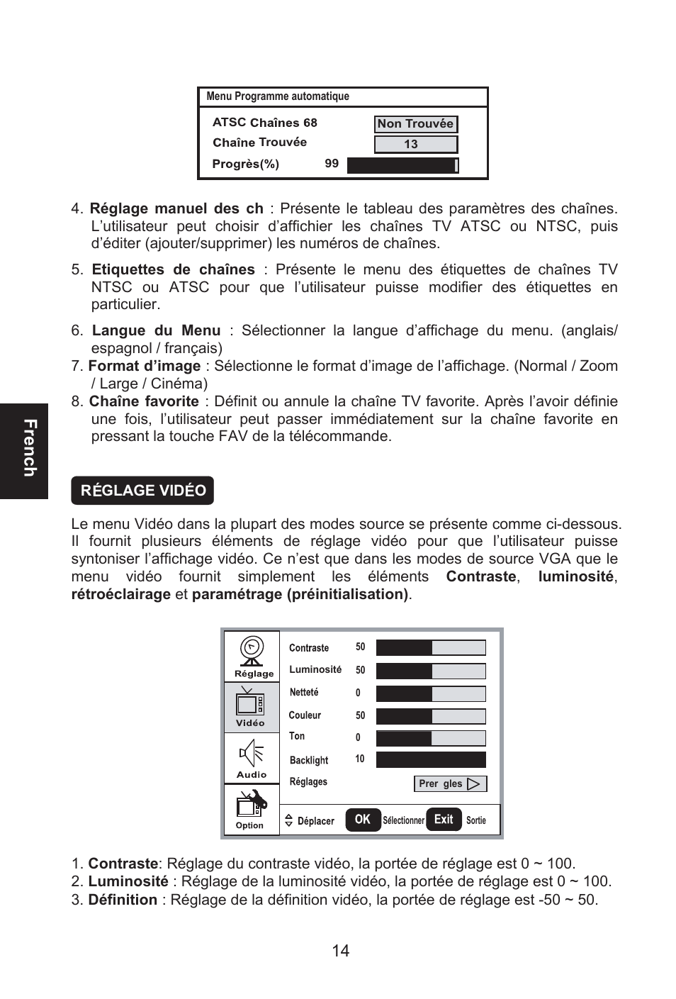 French | Envision Peripherals L32W461 User Manual | Page 41 / 79