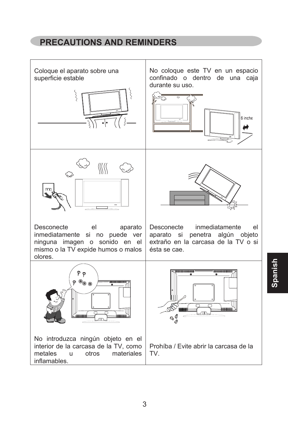 Precautions and reminders | Envision Peripherals L32W461 User Manual | Page 56 / 79