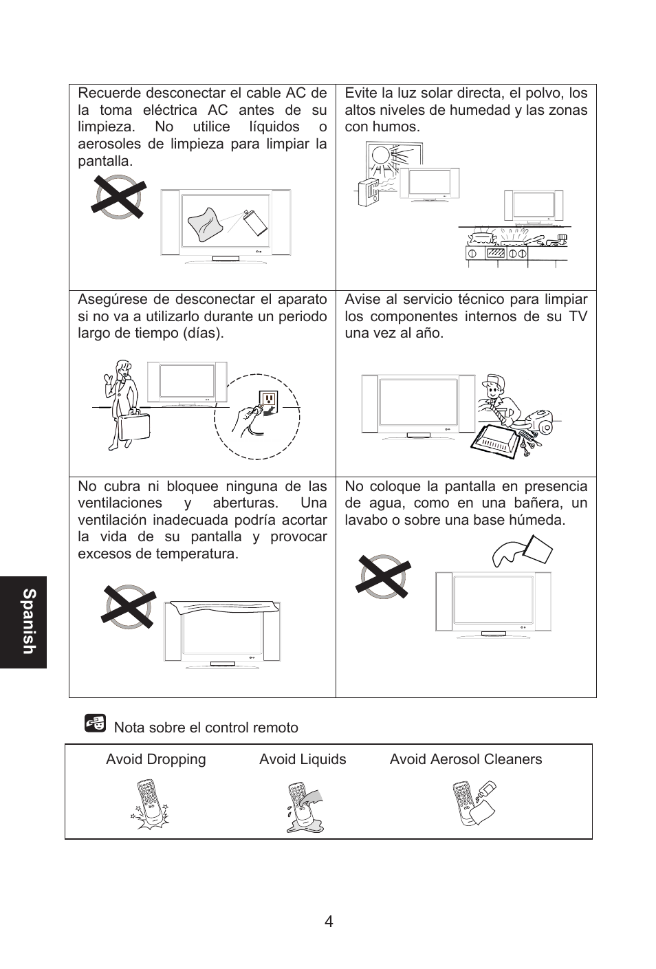 Spanish | Envision Peripherals L32W461 User Manual | Page 57 / 79