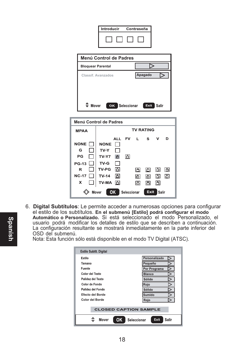 Spanish | Envision Peripherals L32W461 User Manual | Page 71 / 79