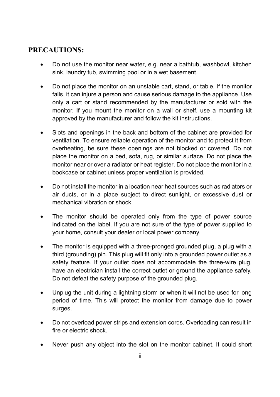 Precautions | Envision Peripherals EN7410 User Manual | Page 3 / 25