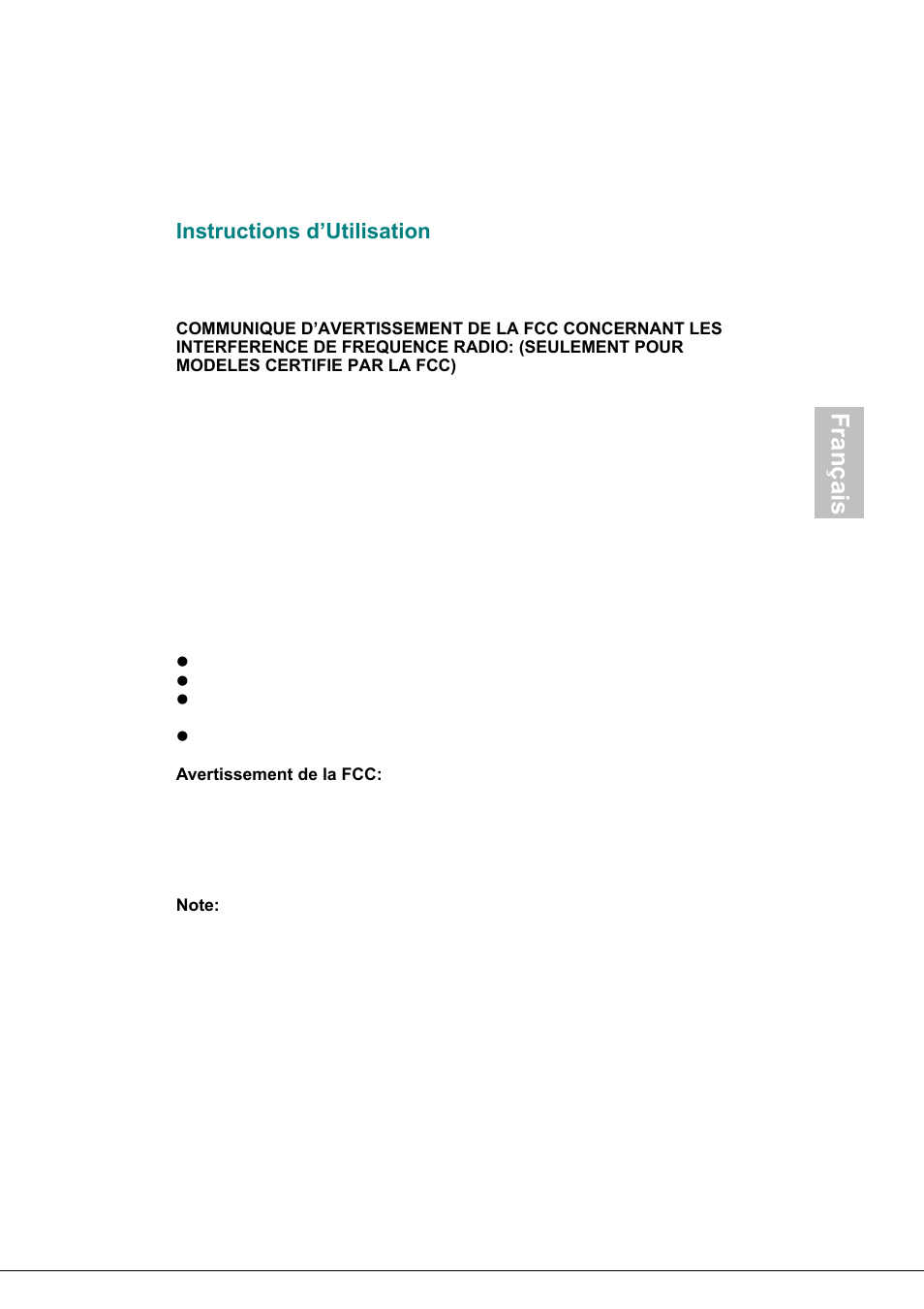 Instructions d’utilisation, Français | Envision Peripherals H190L User Manual | Page 50 / 73