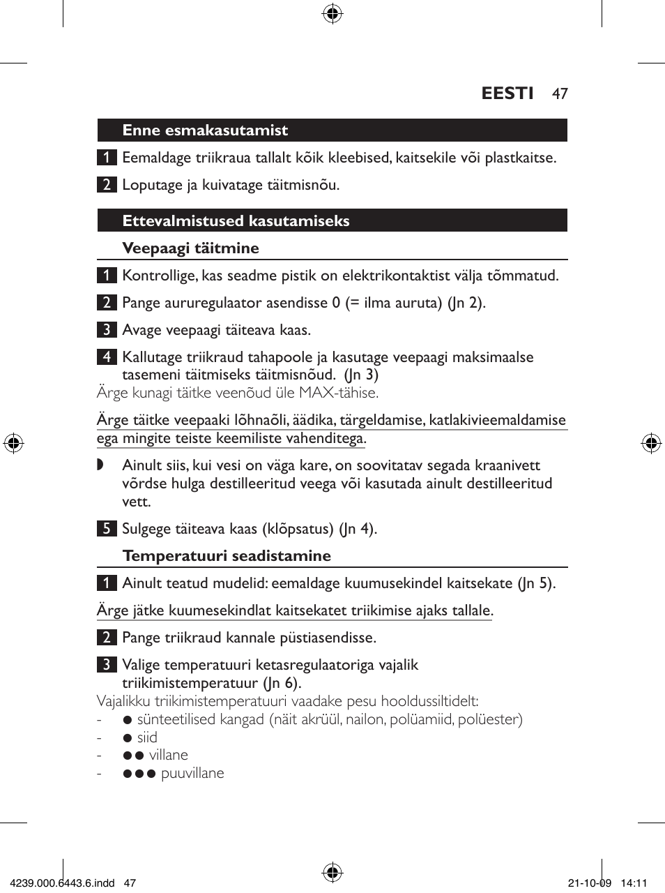 Philips GC4400 series User Manual | Page 47 / 224