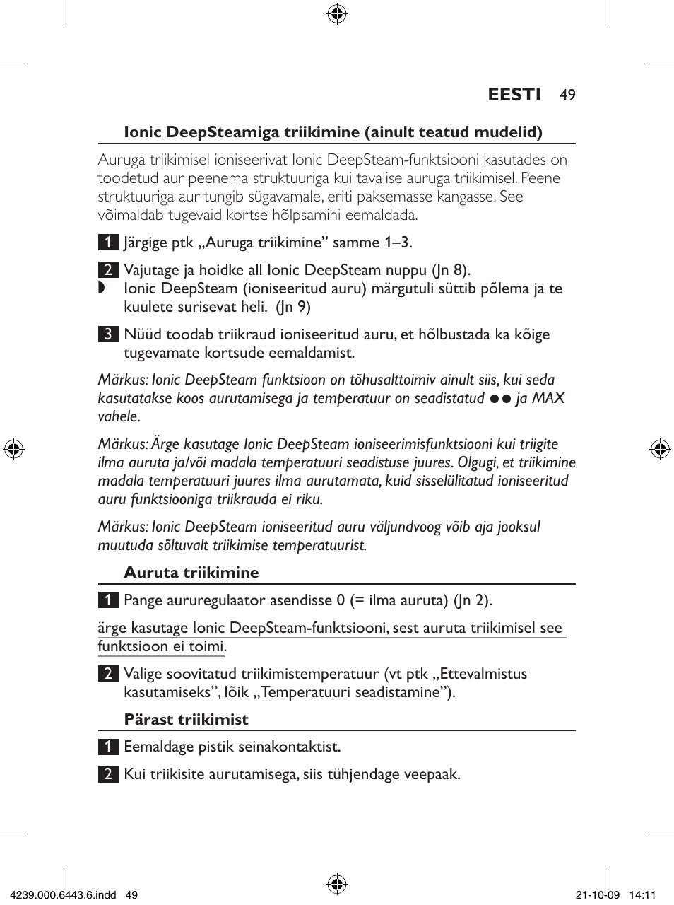 Philips GC4400 series User Manual | Page 49 / 224