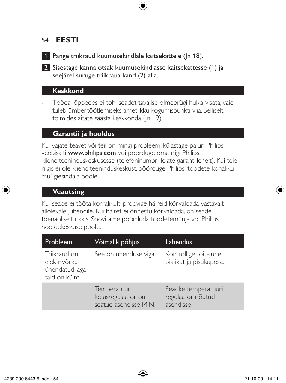 Philips GC4400 series User Manual | Page 54 / 224