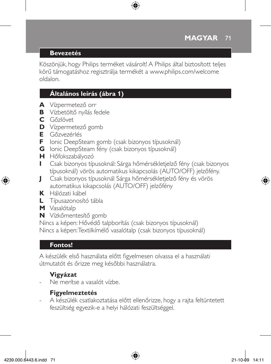 Philips GC4400 series User Manual | Page 71 / 224
