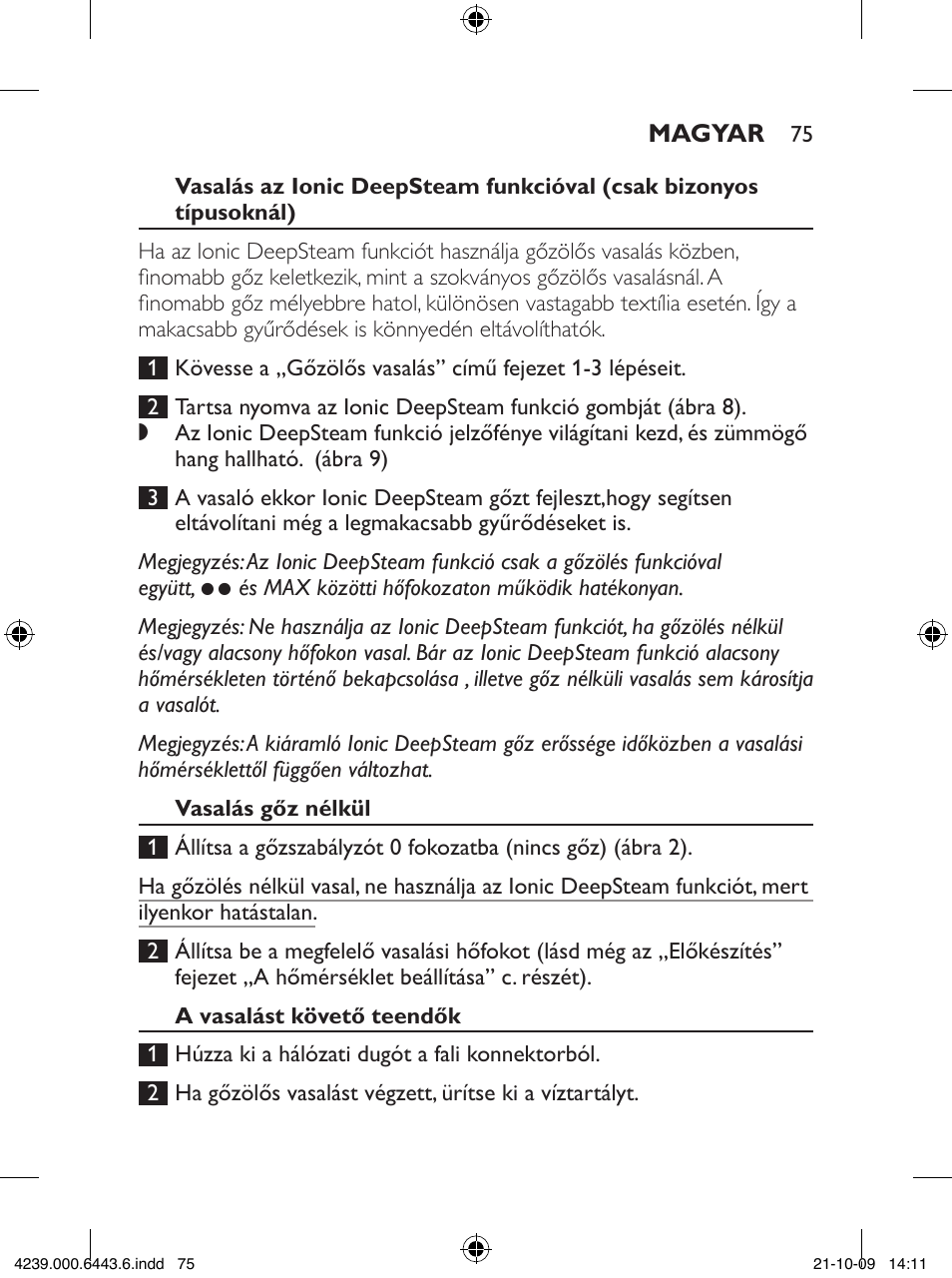 Philips GC4400 series User Manual | Page 75 / 224