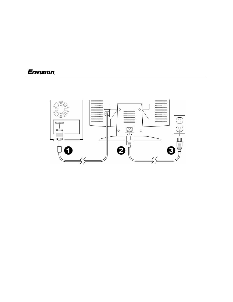 Before you operate the monitor, En-5100e, Connecting the wires using the power cord supplied | Envision Peripherals EN-5100e User Manual | Page 6 / 18