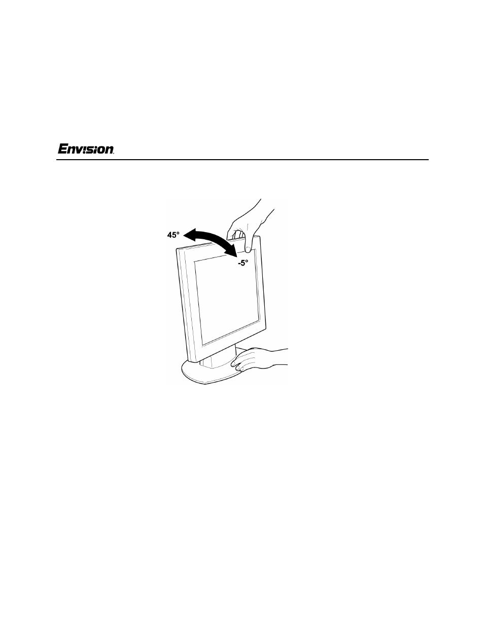 Before you operate the monitor, En-5100e, Adjusting the viewing angle | Envision Peripherals EN-5100e User Manual | Page 8 / 18