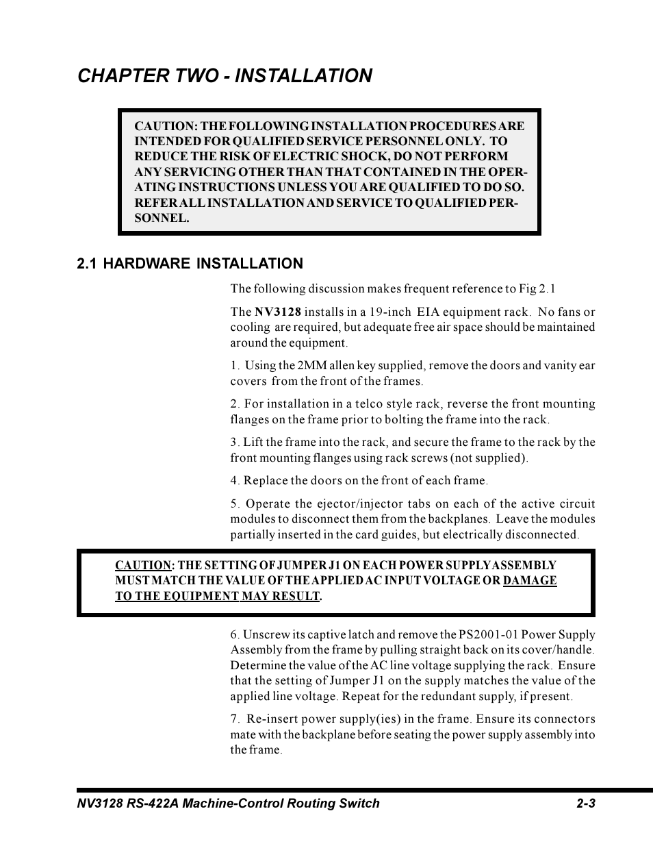 Chapter two - installation | Envision Peripherals NV3128 User Manual | Page 27 / 92