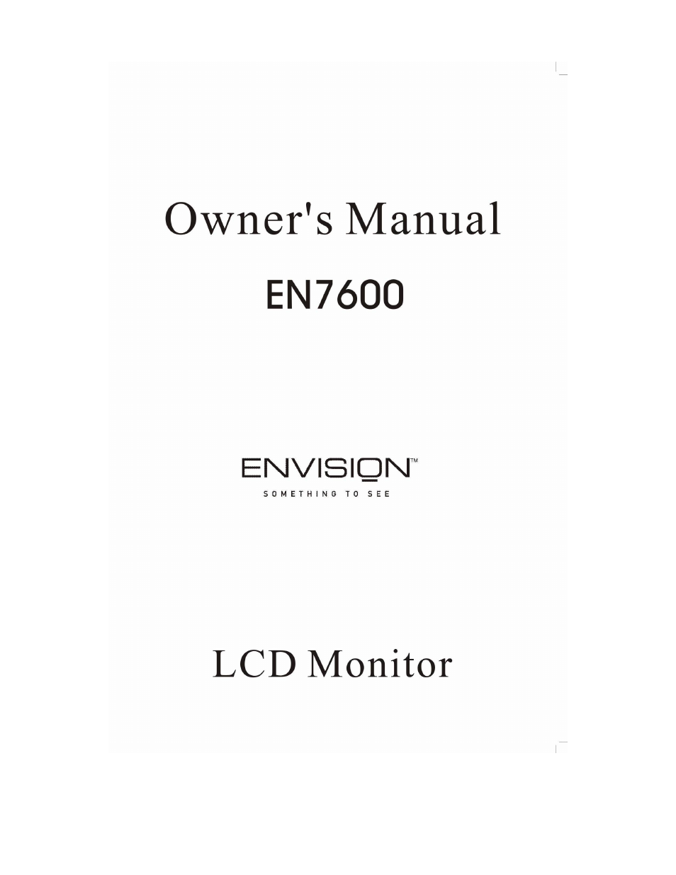 Envision Peripherals EN7600 User Manual | 20 pages