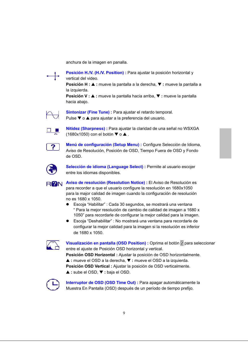 Español | Envision Peripherals G218a1 User Manual | Page 42 / 46