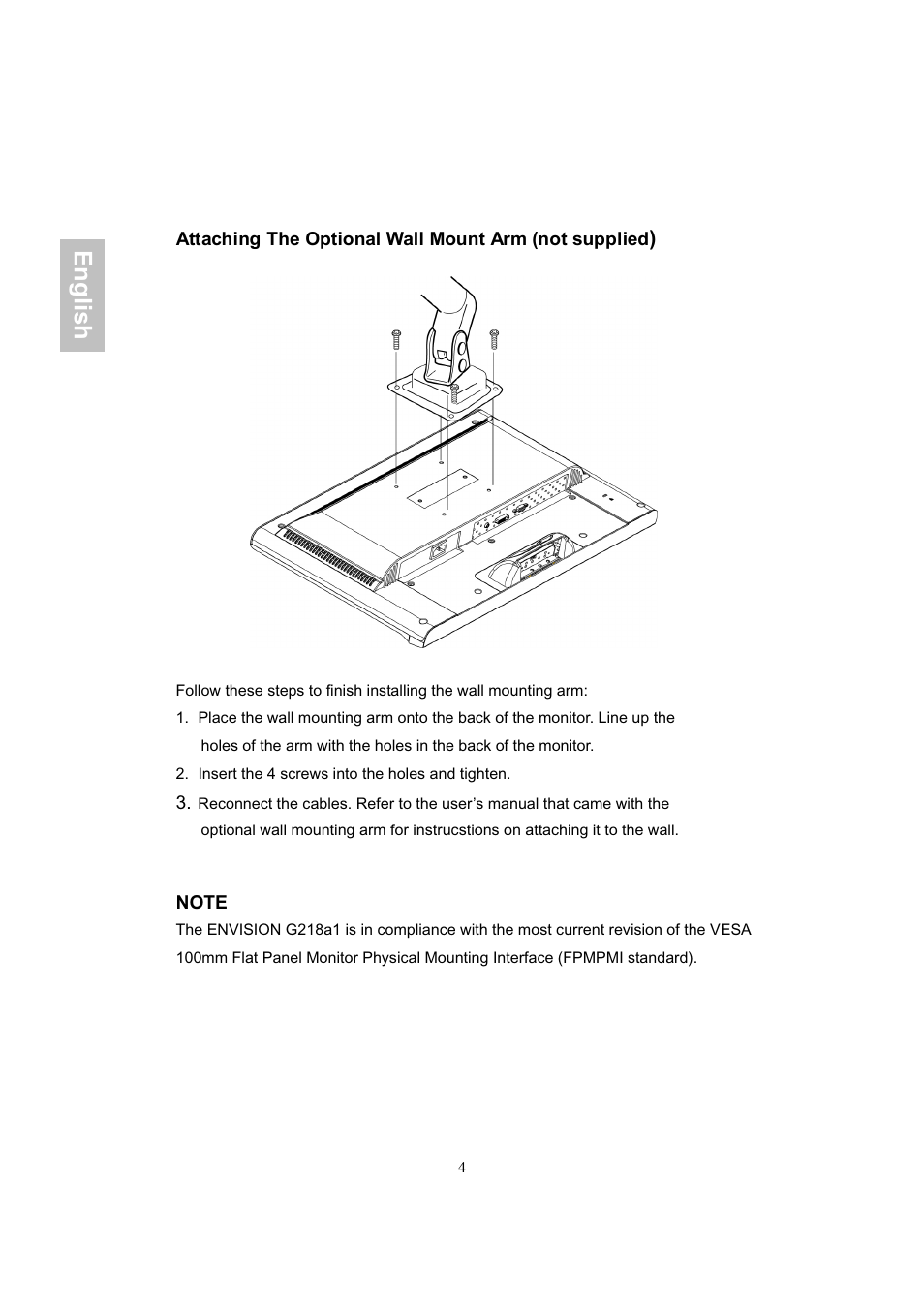 English | Envision Peripherals G218a1 User Manual | Page 7 / 46