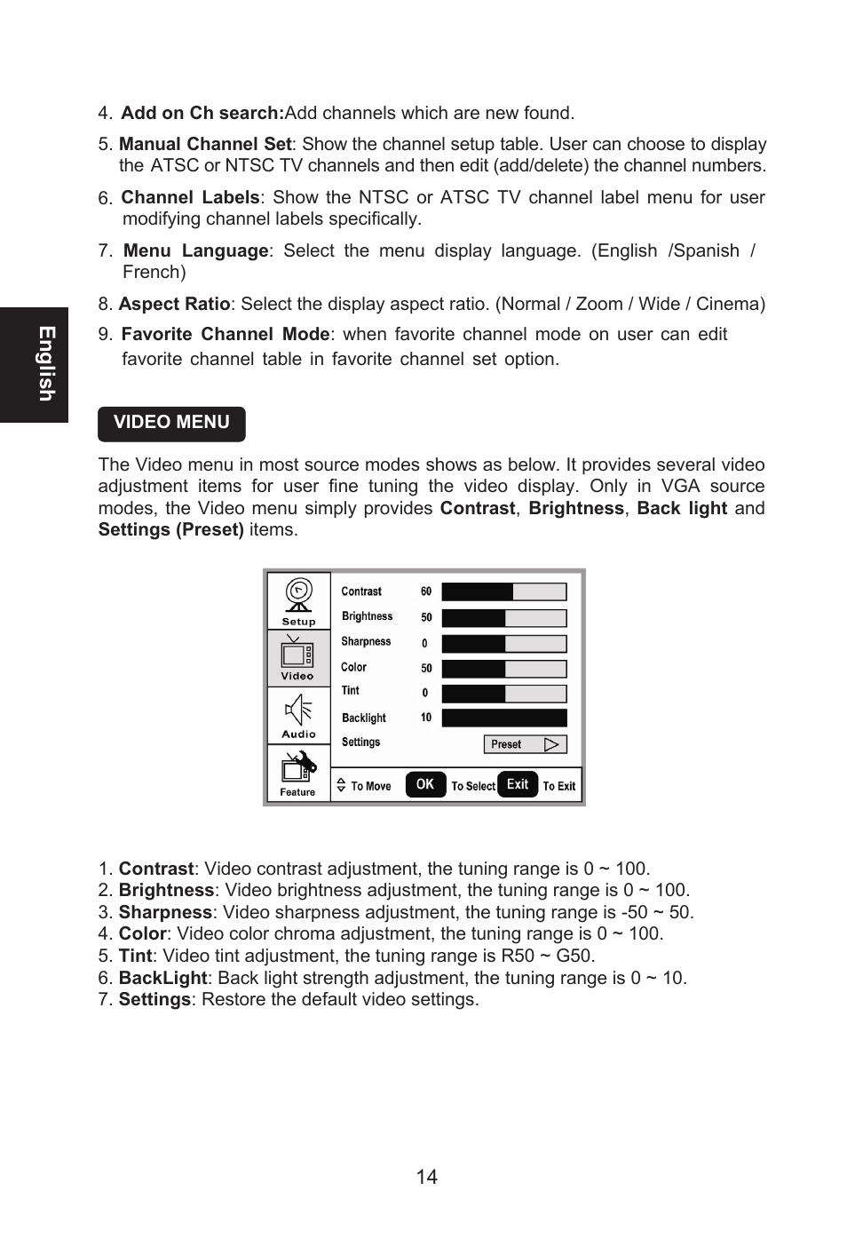 English | Envision Peripherals L32W661 User Manual | Page 15 / 27