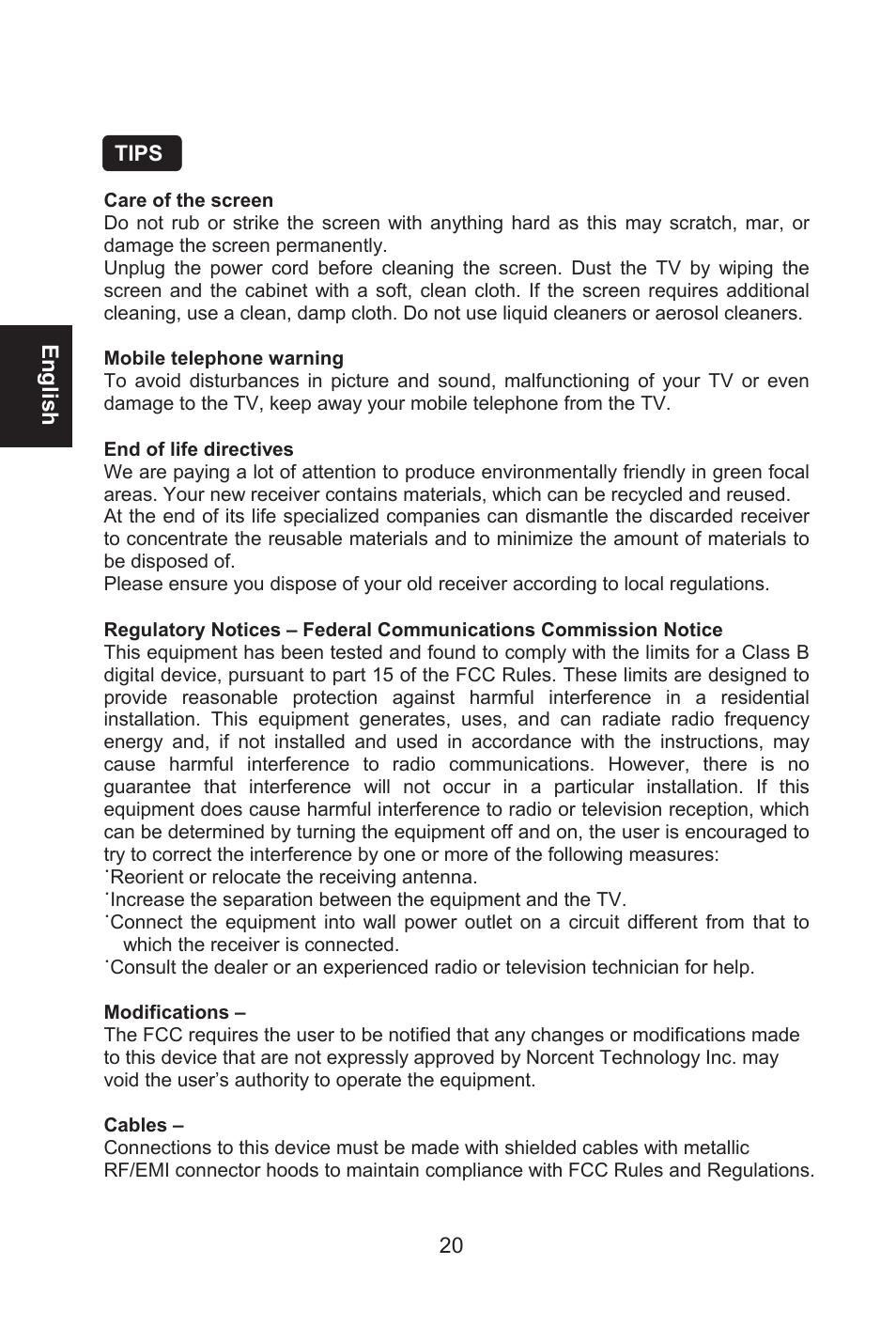English | Envision Peripherals L32W661 User Manual | Page 21 / 27