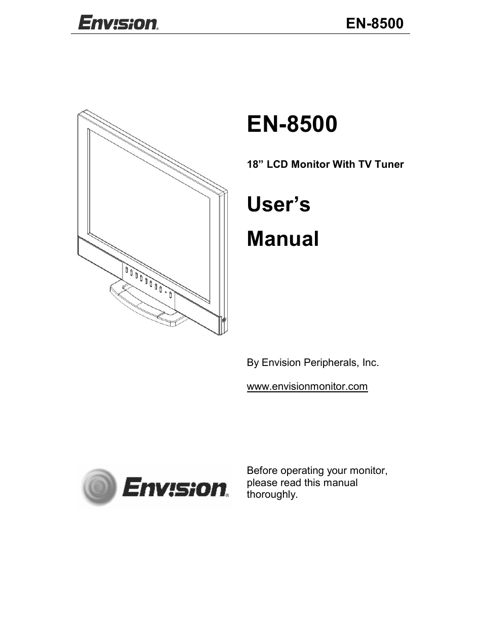 Envision Peripherals EN-8500 User Manual | 32 pages