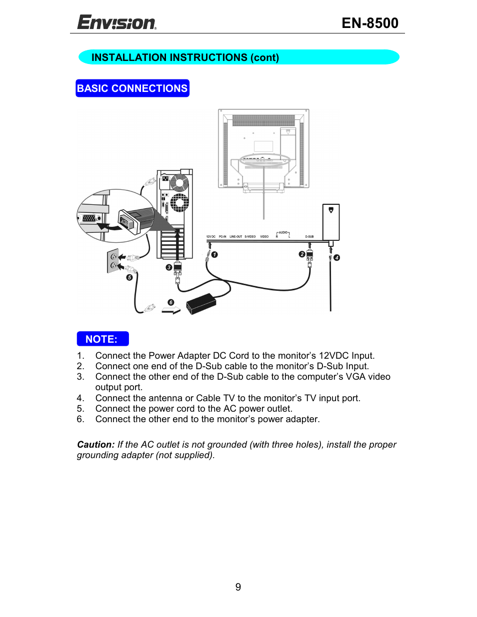 En-8500 | Envision Peripherals EN-8500 User Manual | Page 10 / 32