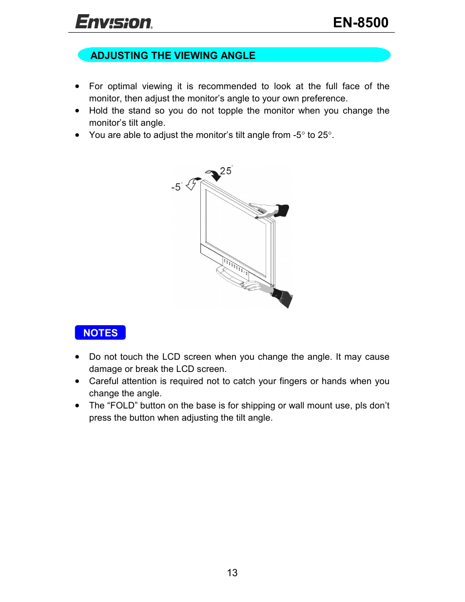 En-8500 | Envision Peripherals EN-8500 User Manual | Page 14 / 32