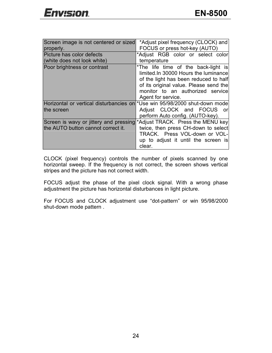 En-8500 | Envision Peripherals EN-8500 User Manual | Page 25 / 32