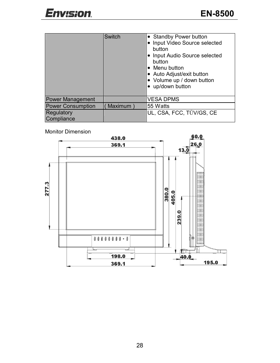 En-8500 | Envision Peripherals EN-8500 User Manual | Page 29 / 32