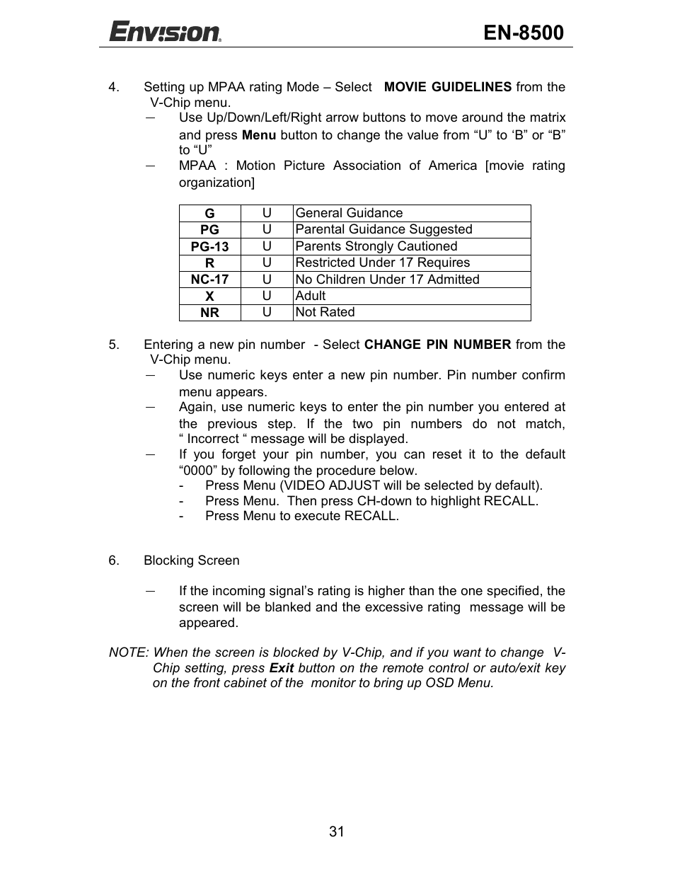 En-8500 | Envision Peripherals EN-8500 User Manual | Page 32 / 32