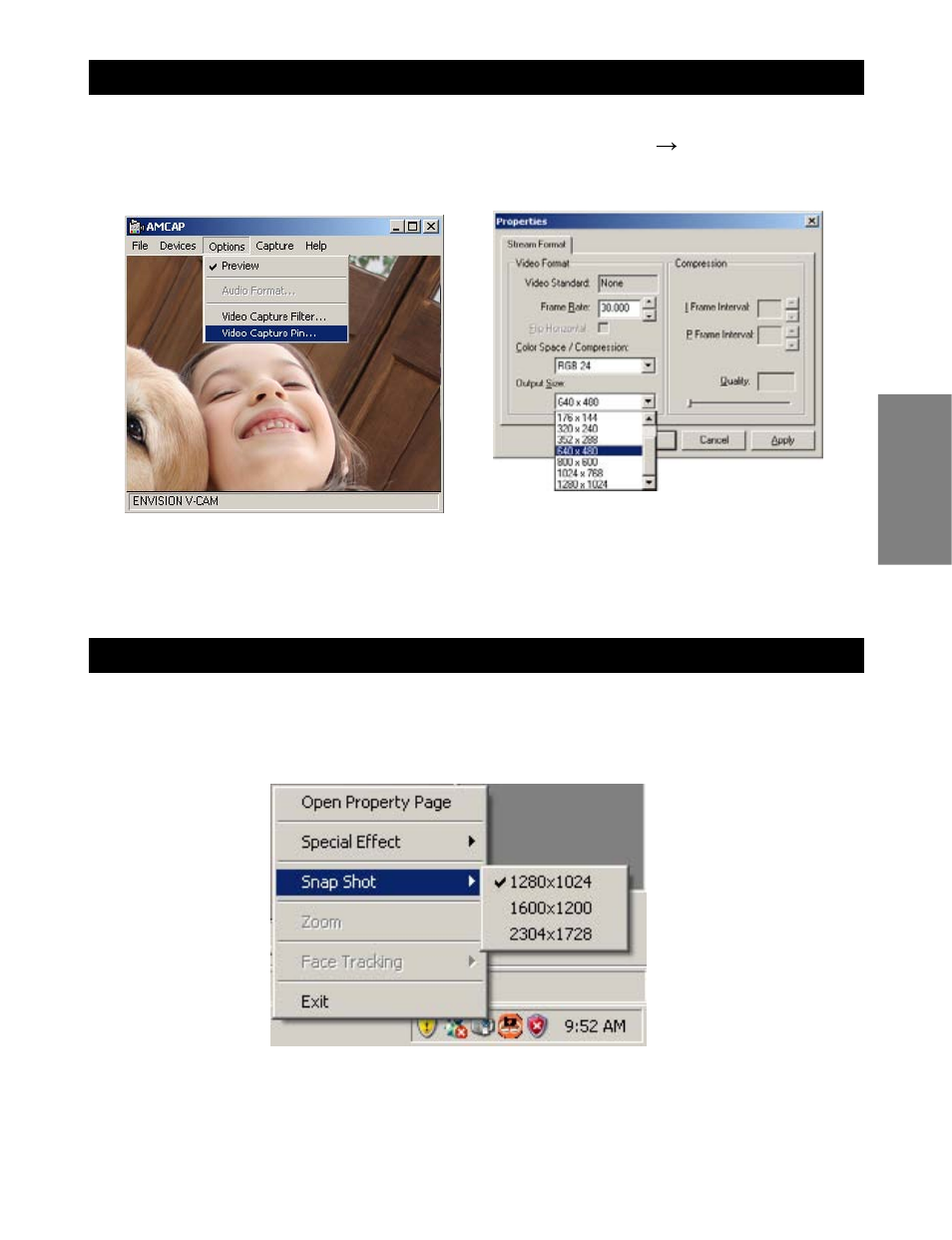 Resolución video que cambia, Tomar una foto, Espa сol | Envision Peripherals WebCam User Manual | Page 29 / 55