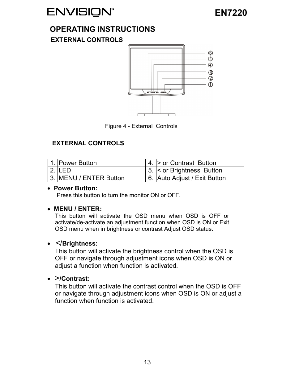 En7220, Operating instructions | Envision Peripherals EN7220 User Manual | Page 14 / 25