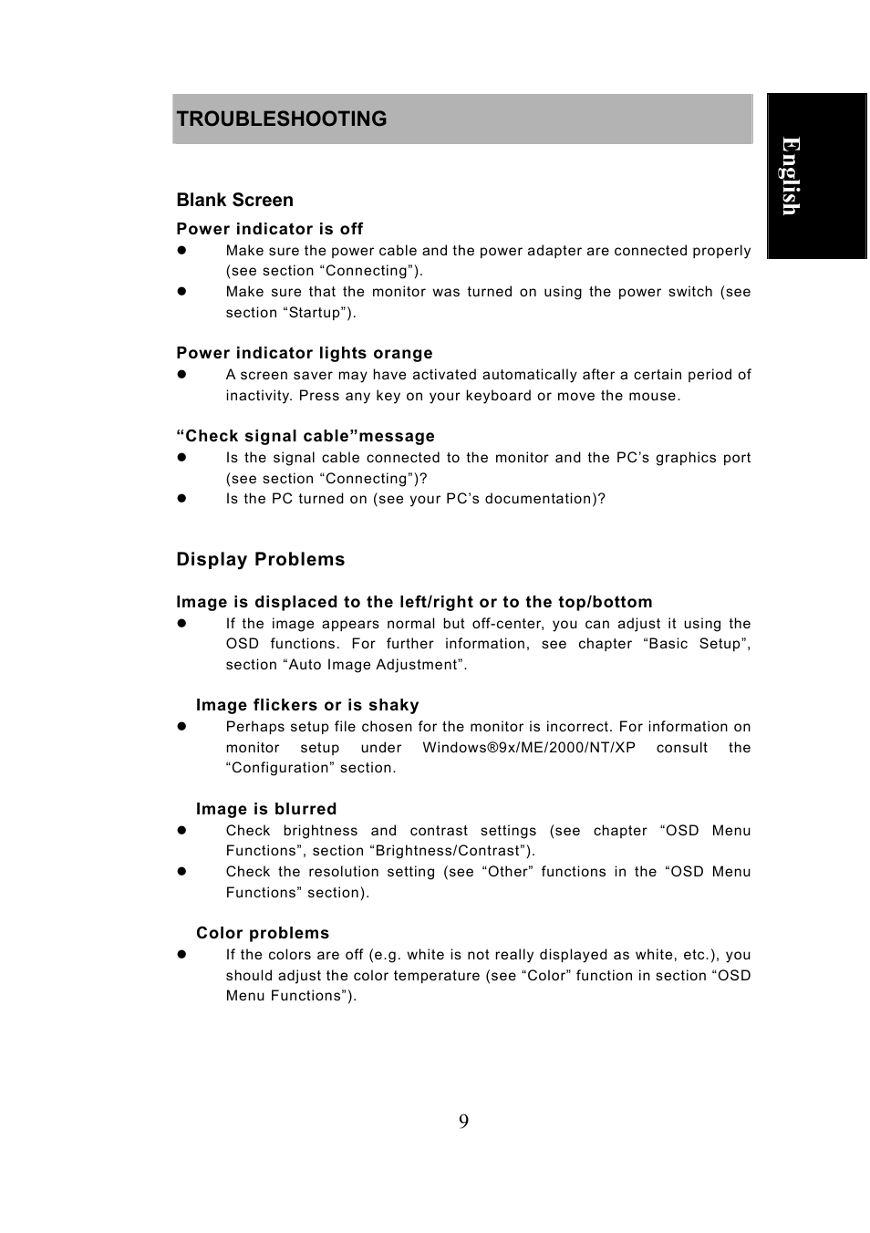 Deutsch, Français, Italiano | Español, English, Nederlands | Envision Peripherals LCD User Manual | Page 10 / 11